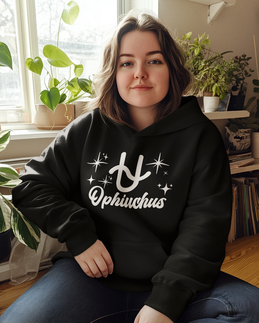 Ophiuchus Zodiac Hoodie | The 13th Sign. Unbothered. White Design